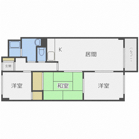 リバーハイム昇栄(3LDK/4階)の間取り写真
