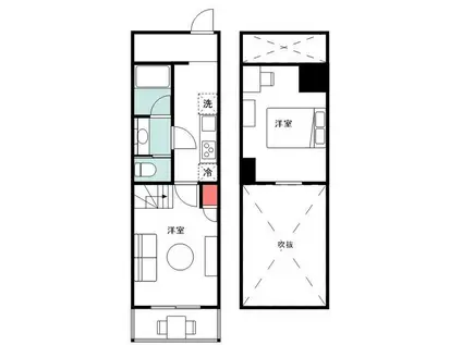 板橋マンション(1K/2階)の間取り写真