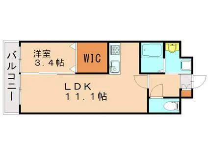 コンダクトレジデンス折尾(1LDK/2階)の間取り写真