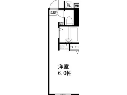 ベルフォーレ(ワンルーム/1階)の間取り写真