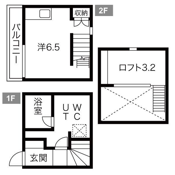 フォルトゥーナ柴田(1K/2階)の間取り写真