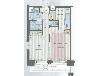 プレサンス名古屋STATIONアブソリュート(1LDK/12階)の間取り写真