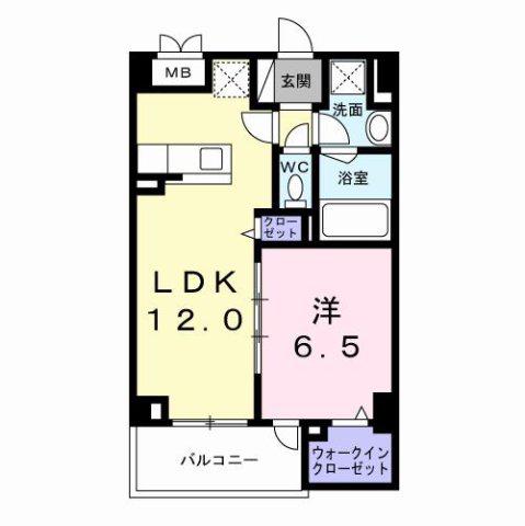 九条3丁目マンション(1LDK/5階)の間取り写真