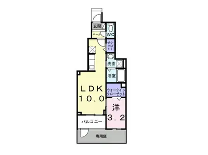 アンサードリーム加古川(1LDK/1階)の間取り写真
