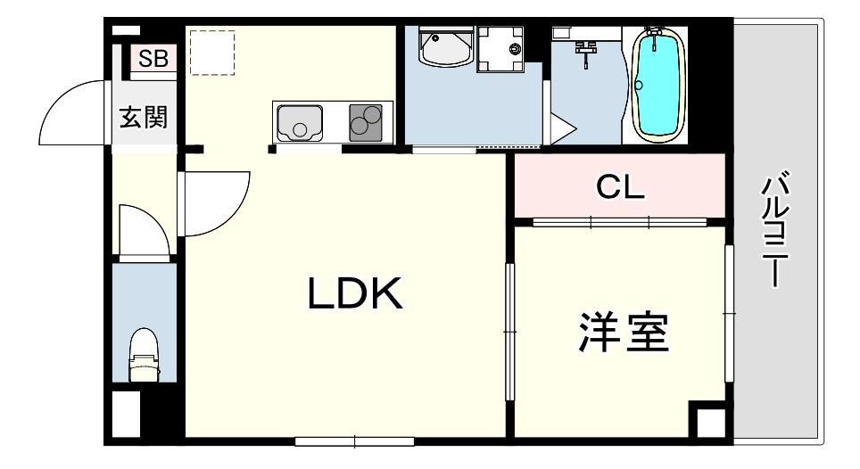 サンシエ神戸元町(1LDK/1階)の間取り写真