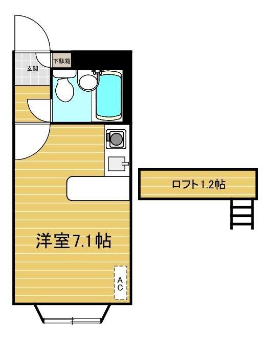 リファレンス愛甲石田(ワンルーム/1階)の間取り写真