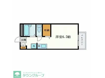 オゼットワールC(ワンルーム/1階)の間取り写真