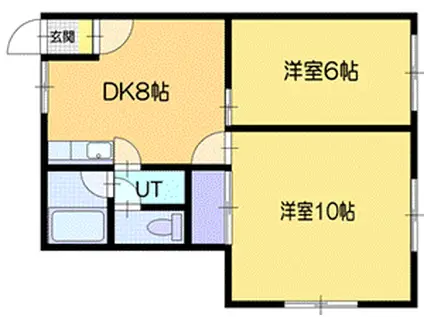 サニーコーポ(2DK/2階)の間取り写真