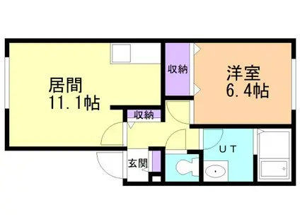 SORUNTO(1LDK/1階)の間取り写真