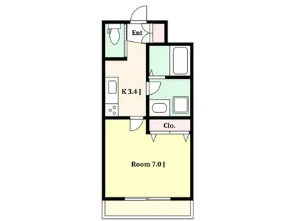 アピエアッシュ(1K/2階)の間取り写真