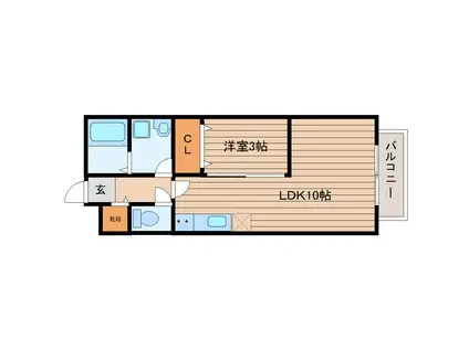 LIM水の森(1LDK/1階)の間取り写真