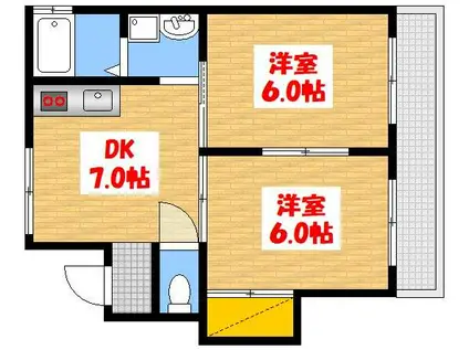 シーサイド90(2DK/2階)の間取り写真