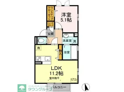 メゾン ラフィネ(1LDK/2階)の間取り写真