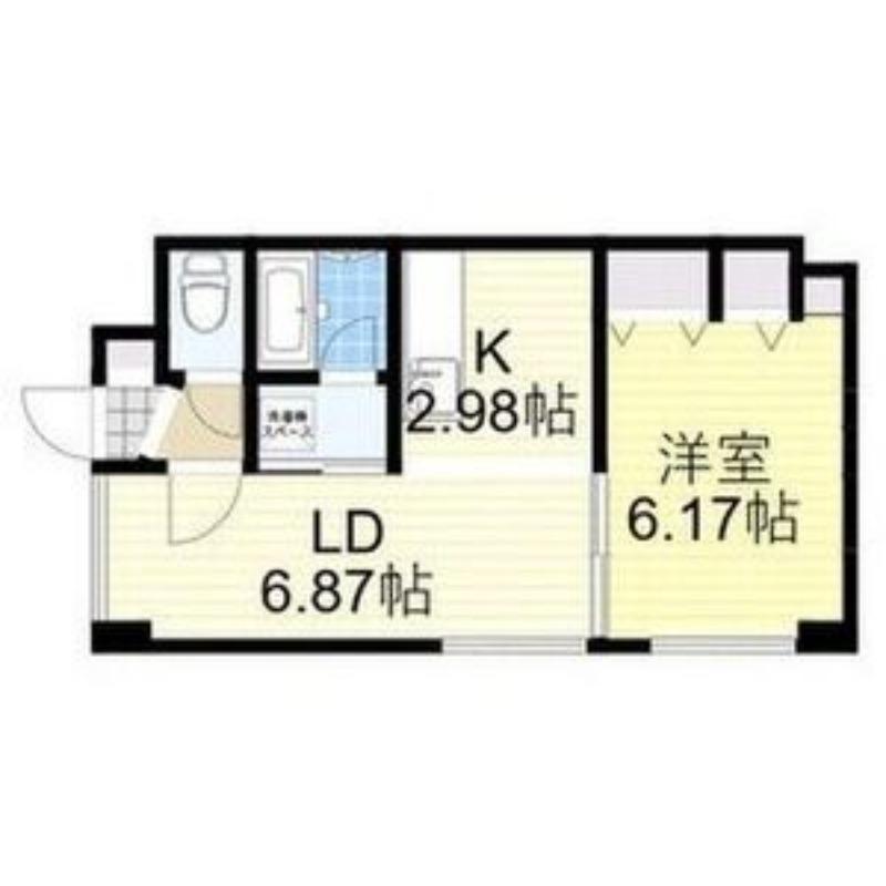 フロイデンス桑園(1LDK/4階)の間取り写真