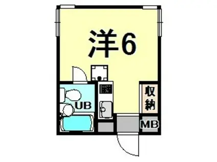 フラッツ塚口(ワンルーム/1階)の間取り写真