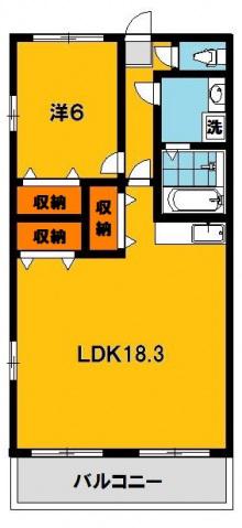 大島マンション(1LDK/4階)の間取り写真