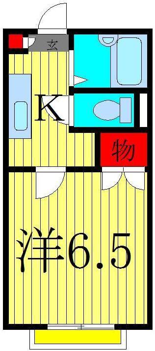 イリスフルールA(1K/2階)の間取り写真