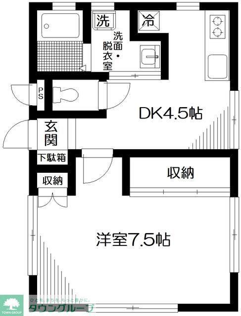 ストーン目黒(1DK/1階)の間取り写真