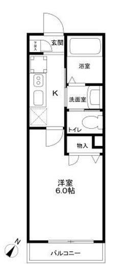フォレストイースト(1K/2階)の間取り写真