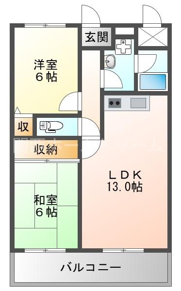 ネストクレール(2LDK/3階)の間取り写真