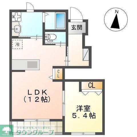 CALME BONHEURI(1LDK/1階)の間取り写真