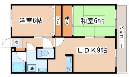 垂水ヴィレッジ(2DK/1階)の間取り写真