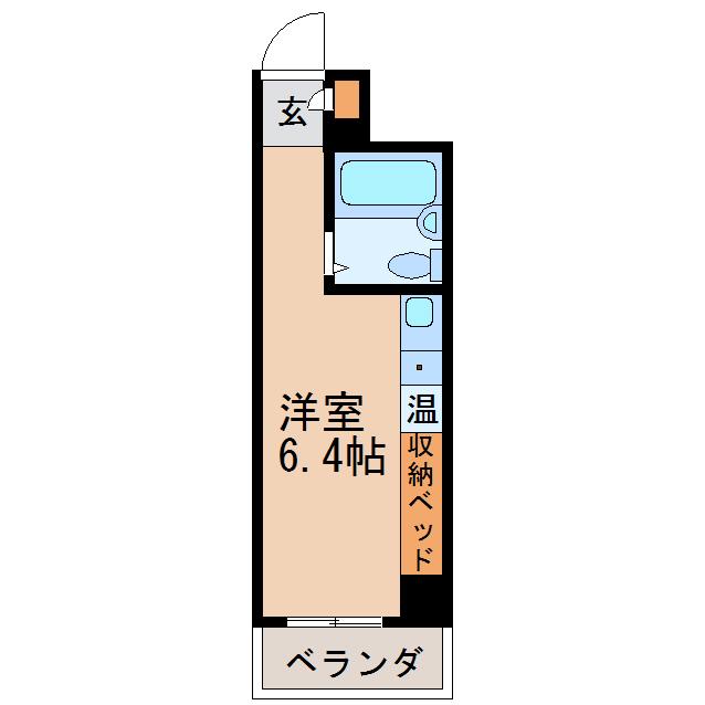 カーサ柳原(ワンルーム/2階)の間取り写真