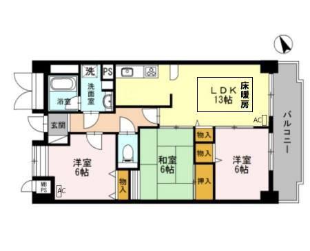 エール豊岡(3LDK/2階)の間取り写真