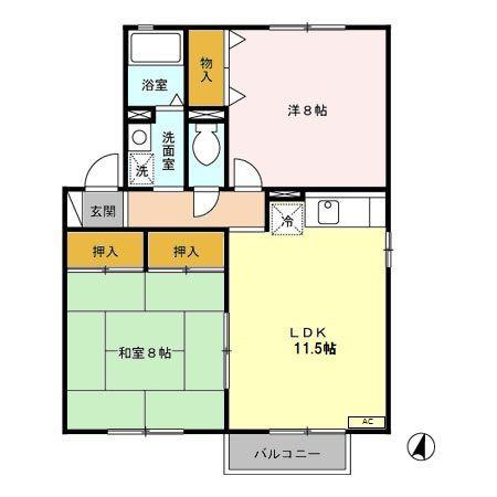 パークレジデンス(2LDK/2階)の間取り写真