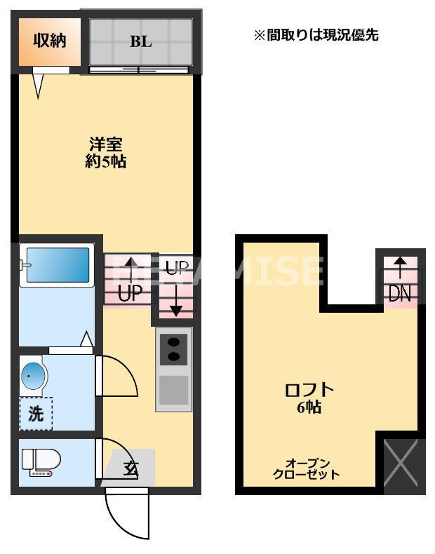 MODERN PALAZZO 諫早BRILLER(1SK/2階)の間取り写真