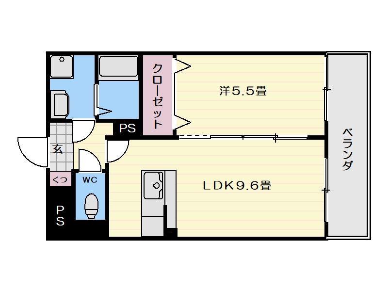 SUNNY SKY(1LDK/3階)の間取り写真