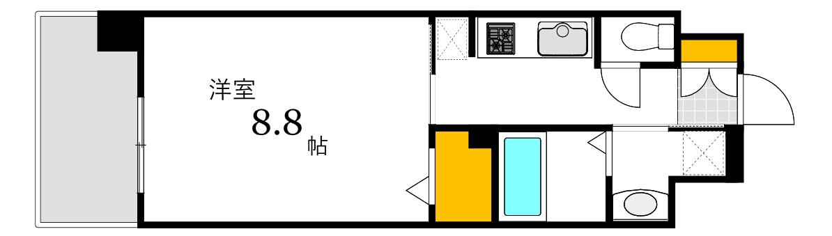 LE PONT DE CIEL NISHIKASUMICHO(1K/8階)の間取り写真