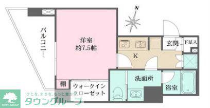 WHARF森下(1K/4階)の間取り写真