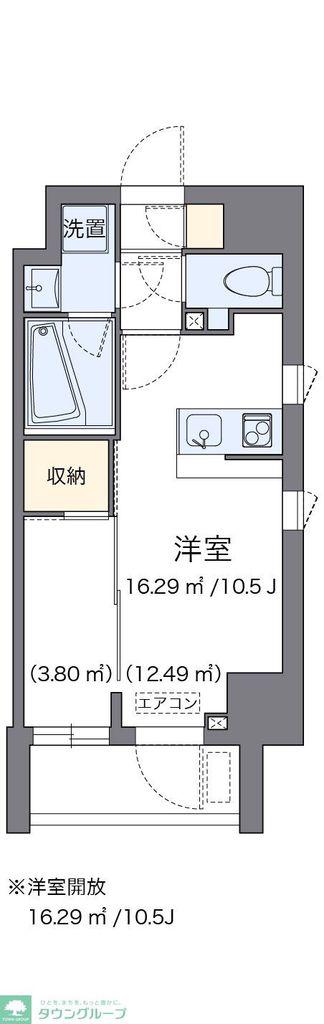 LOVIE麻布十番(ワンルーム/9階)の間取り写真