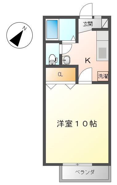 ハイム・エクセレンス C(1K/1階)の間取り写真