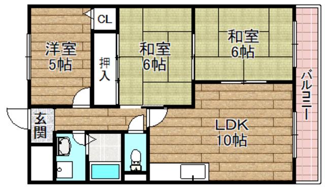 ソシア・アグネス(3LDK/2階)の間取り写真
