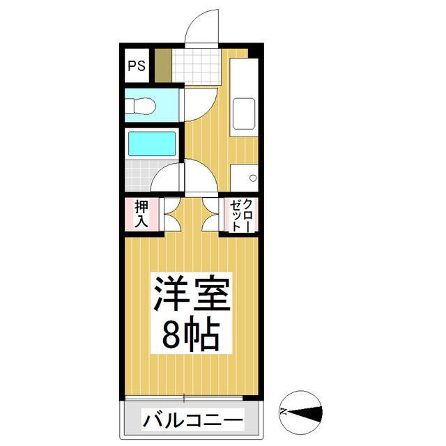 コーポ小さな森(1K/4階)の間取り写真