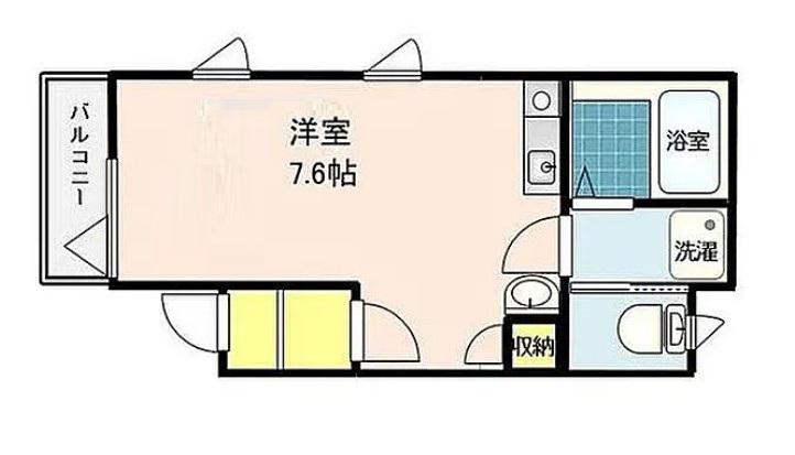 サニープレイス白山(ワンルーム/2階)の間取り写真