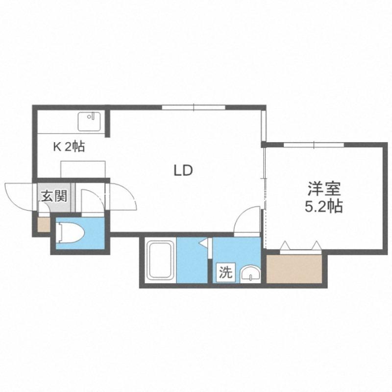 エルスール(1LDK/3階)の間取り写真