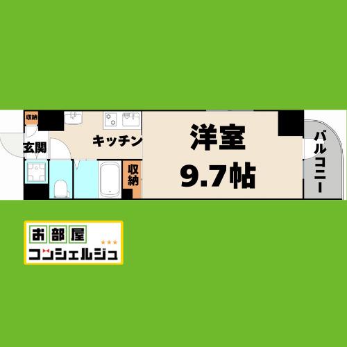 HF久屋大通レジデンス(1K/9階)の間取り写真