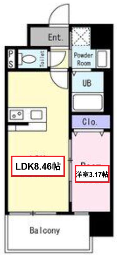 GRAN PASEO都島(1LDK/4階)の間取り写真