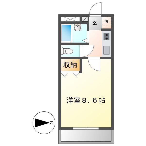 エステート山下(1K/1階)の間取り写真
