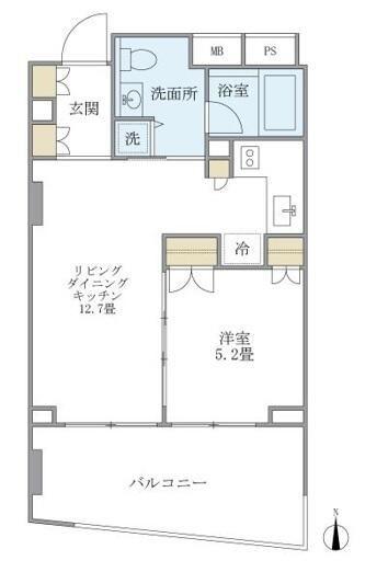 KDXレジデンス南麻布(1LDK/7階)の間取り写真