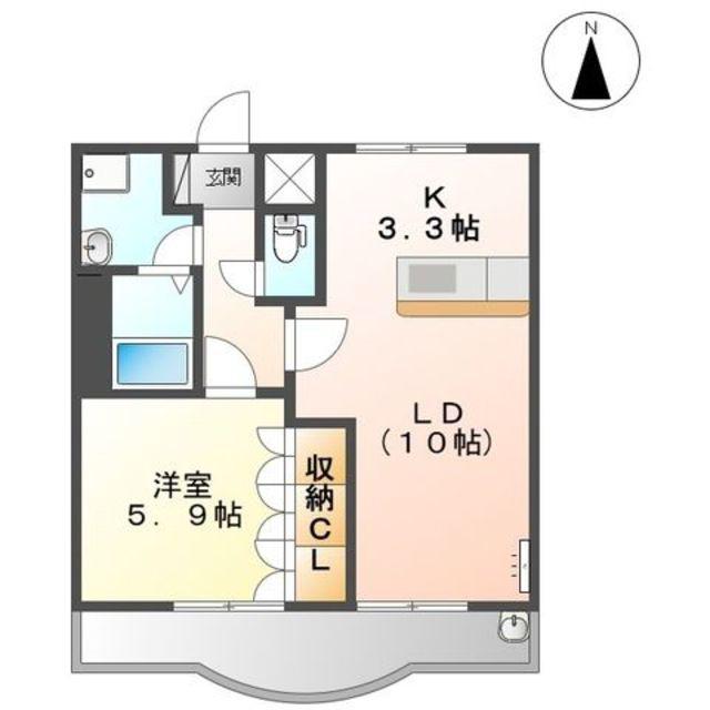 SOLEIL LEVANT (1LDK/1階)の間取り写真