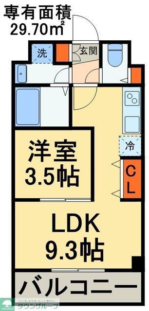 MAXIMUSIII(1LDK/4階)の間取り写真
