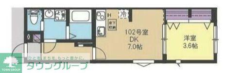 プレミエール希望が丘(1DK/3階)の間取り写真