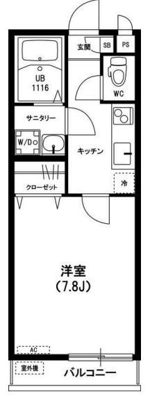 リブリ・グランディール(1K/2階)の間取り写真