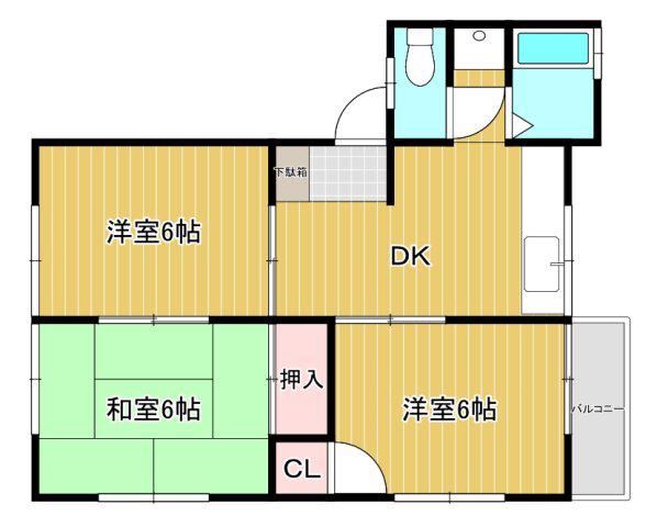 メゾンはすわ3(3DK/1階)の間取り写真