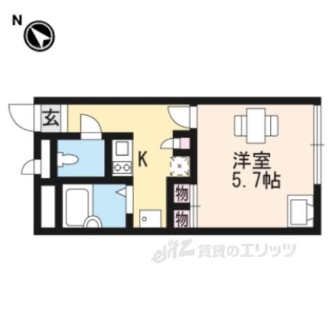 レオパレスカエデ(1K/1階)の間取り写真