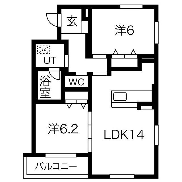 オラシオン千代田(2LDK/3階)の間取り写真